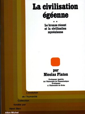 cover image of La Civilisation égéenne--tome 2